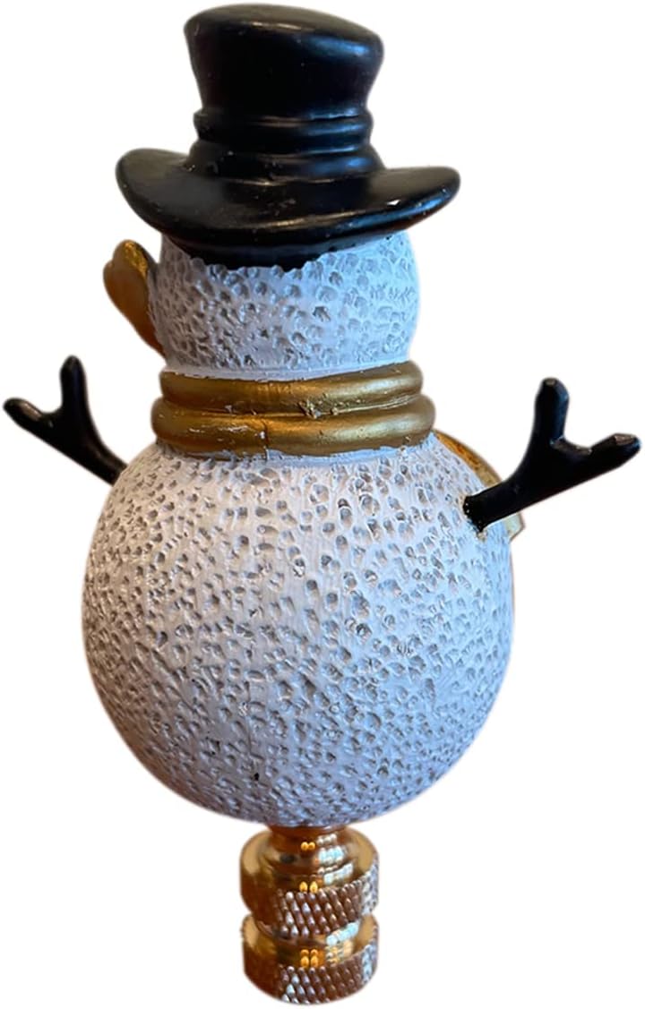 Home Concept 3.7"H Silver and Gold Christmas Snowman Polished Brass Base Finial - Image 3